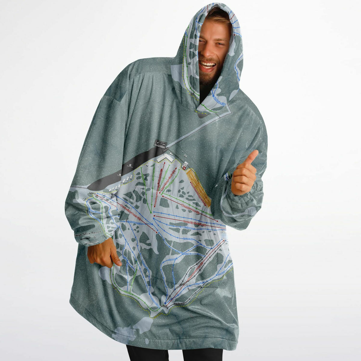 Selwyn Snow Resort, Australia Ski Trail Map - Snug Hoodie