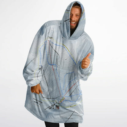 Hanmer Springs, New Zealand Ski Trail Map - Snug Hoodie - Powderaddicts