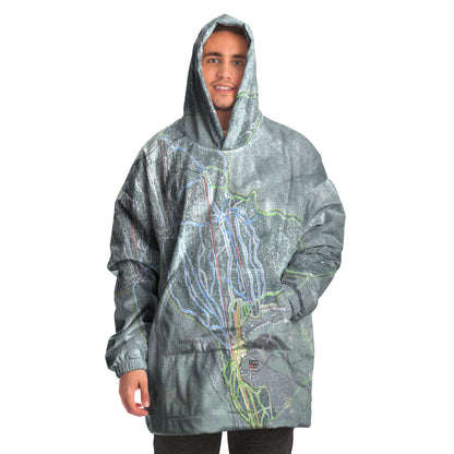 Saddleback, Maine Ski Trail Map - Snug Hoodie - Powderaddicts