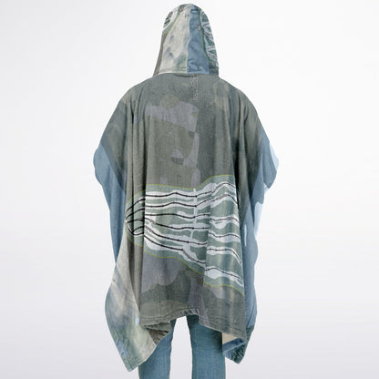 Voodoo Mountain, Michigan Ski Resort Map Flannel Blanket Poncho