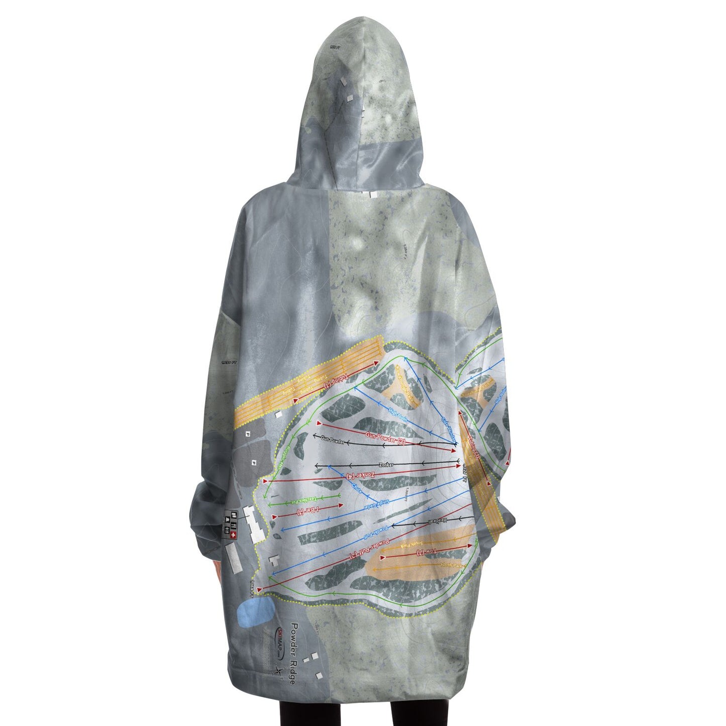 Powder Ridge, Minnesota Ski Trail Map Snug Hoodie
