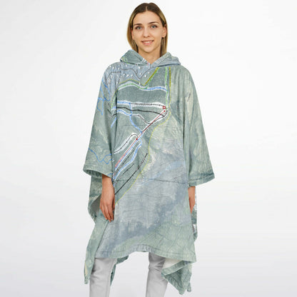 Bolton Valley, Vermont Ski Resort Map Flannel Blanket Poncho