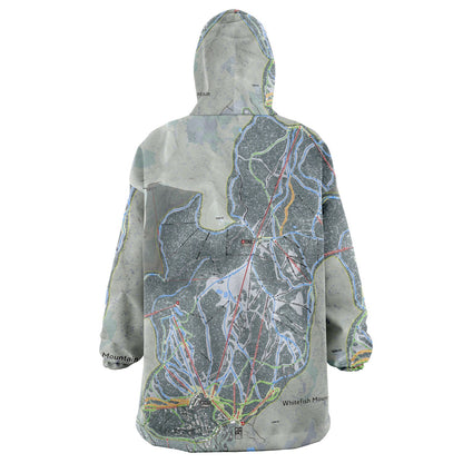 Whitefish Mountain, Montana Ski Trail Map - Snug Hoodie - Powderaddicts