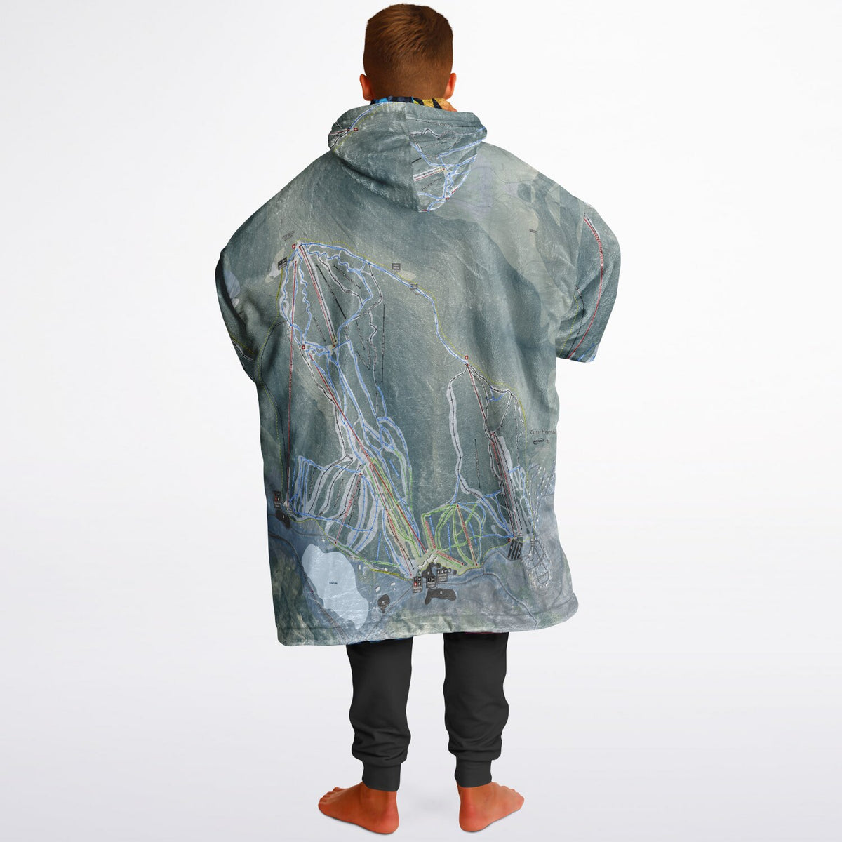 Cannon Mountain, New Hampshire Ski Resort Map Youth Reversible Snug Hoodie