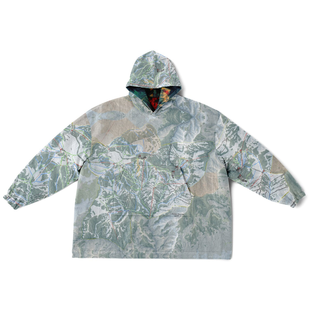 Powder Mountain, Utah Ski Resort Map Reversible Snug Hoodie