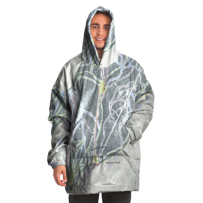 Sunrise Park, Arizona Ski Trail Map Snug Hoodie - Powderaddicts