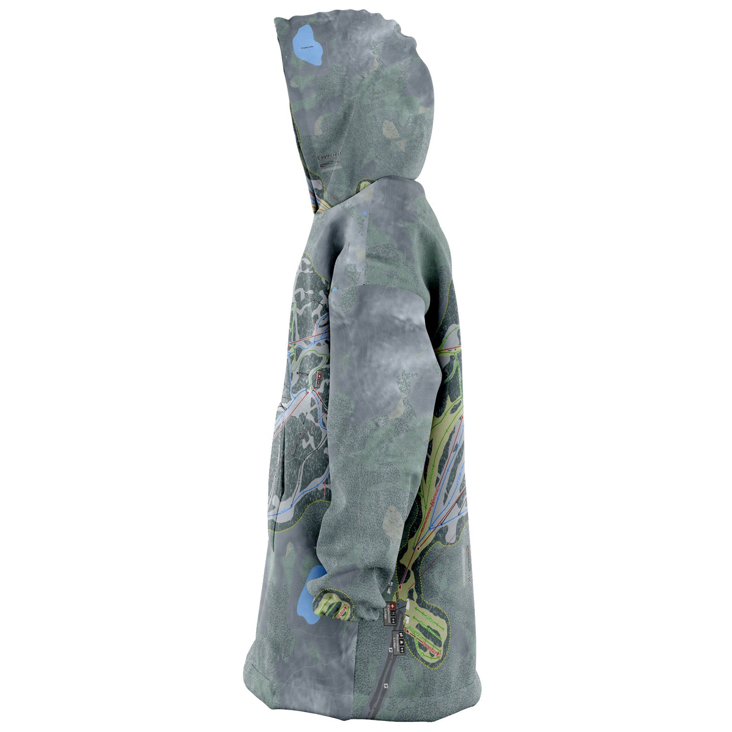 Eaglecrest, Alaska Ski Trail Map Snug Hoodie