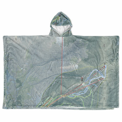 Sugarbush, Vermont Ski Resort Map Flannel Blanket Poncho