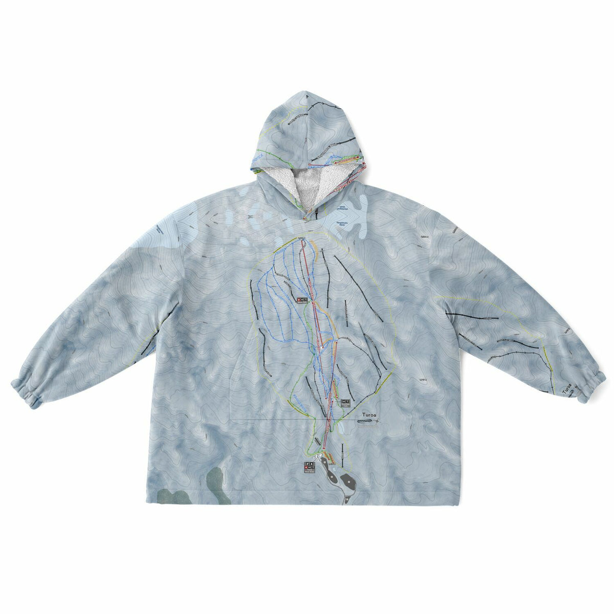 Turoa, New Zealand Ski Trail Map - Snug Hoodie
