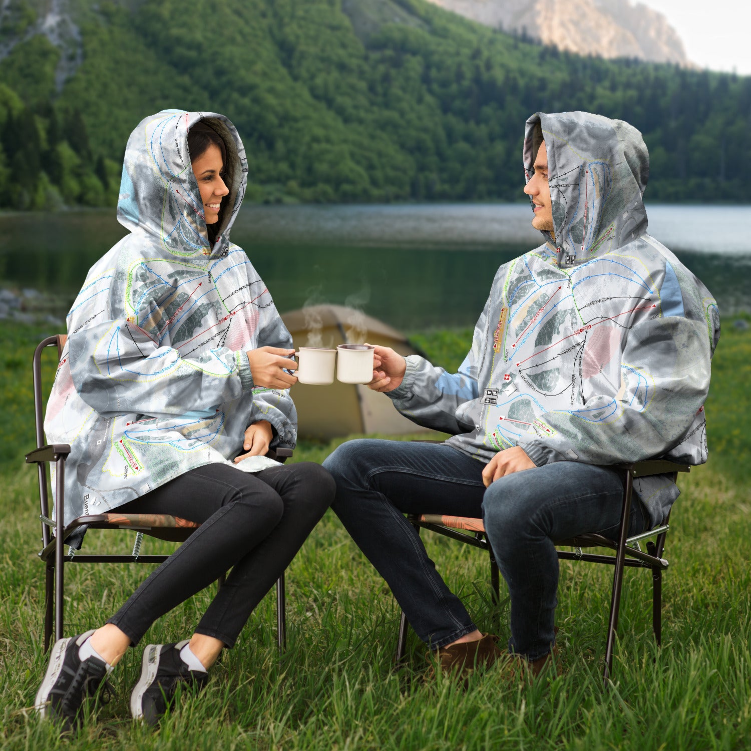 Buena Vista, Minnesota Ski Trail Map Snug Hoodie