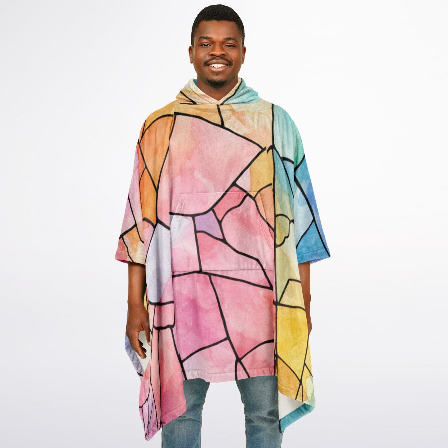 Stained Glass,  Flannel Blanket Poncho
