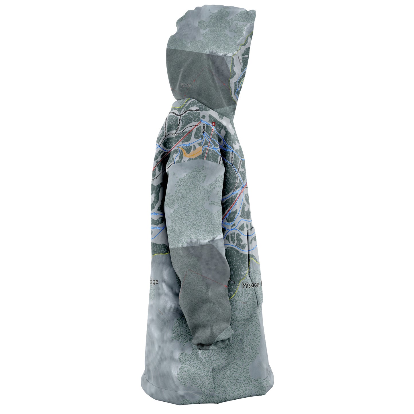 Mission Ridge, Washington Ski Trail Map - Snug Hoodie - Powderaddicts