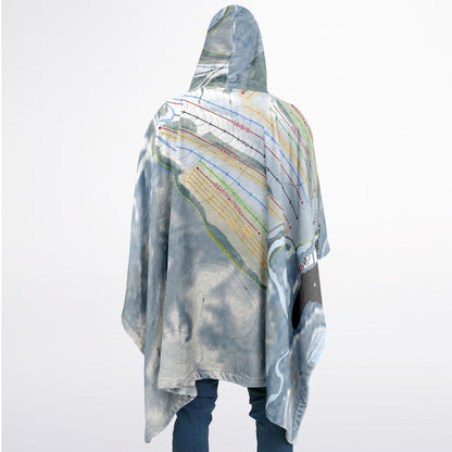Cannonsburg, Michigan Ski Resort Map Flannel Blanket Poncho