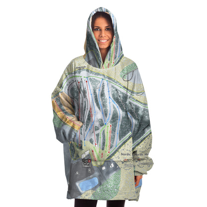 Nordic Mountain, Wisconsin Ski Trail Map - Snug Hoodie - Powderaddicts
