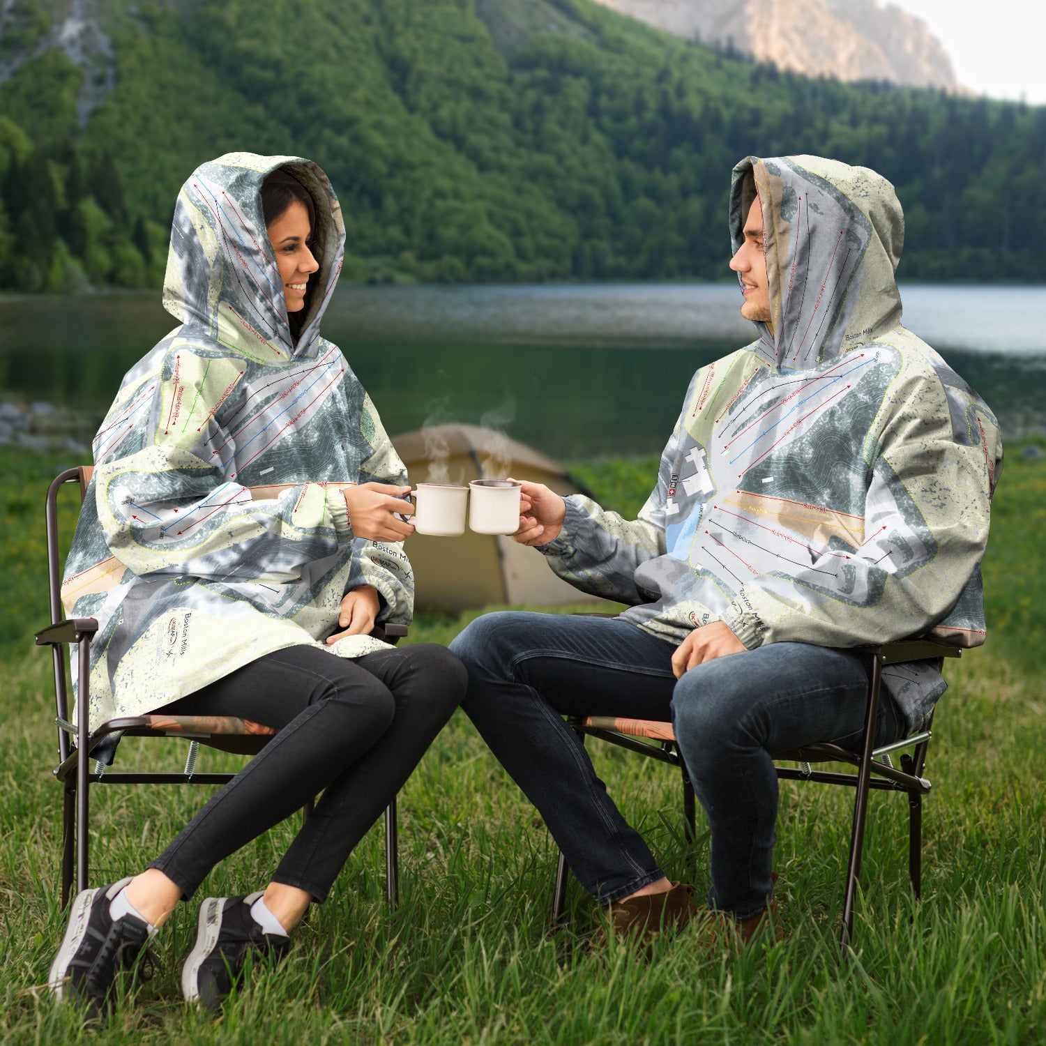 Boston Mills, Ohio Ski Trail Map - Snug Hoodie