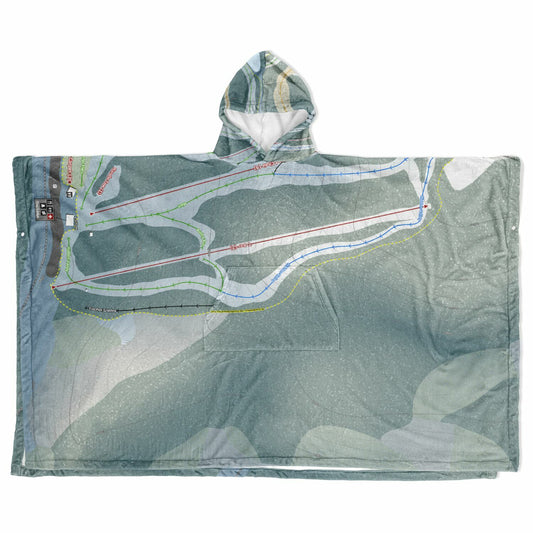 Hidden Valley, Alberta Ski Resort Map Flannel Blanket Poncho