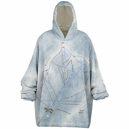Porters, New Zealand Ski Trail Map - Snug Hoodie - Powderaddicts