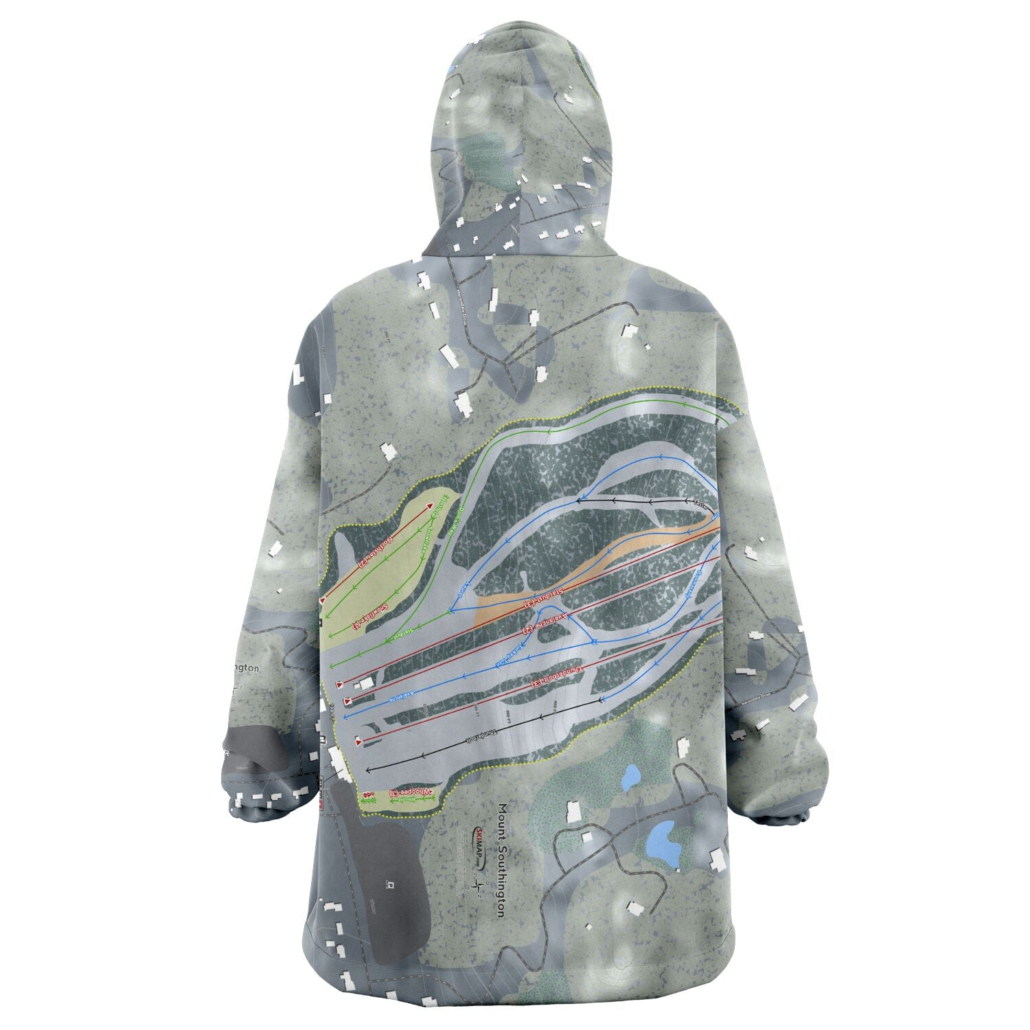 Mount Southington, Connecticut Ski Trail Map - Snug Hoodie