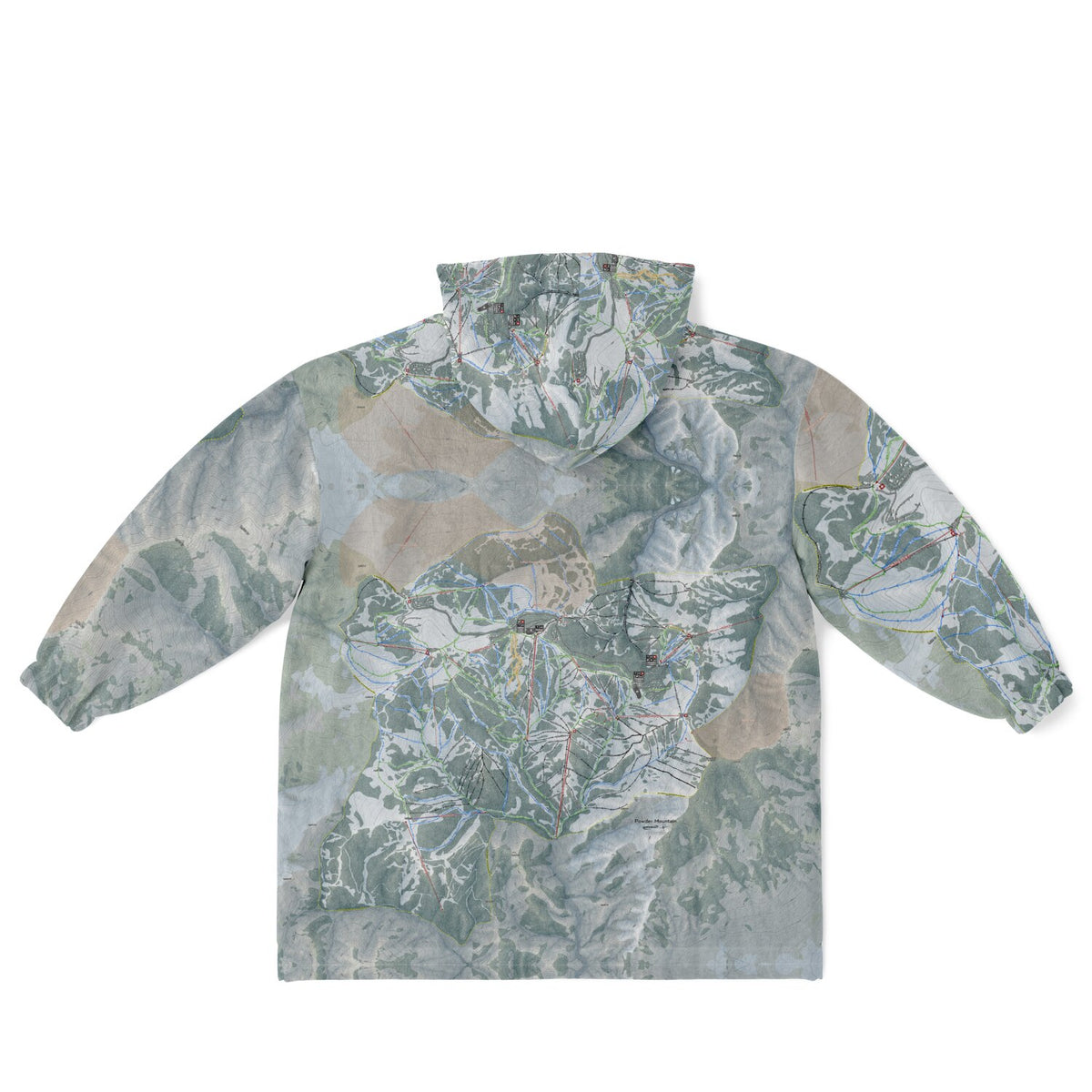 Powder Mountain, Utah Ski Resort Map Youth Reversible Snug Hoodie