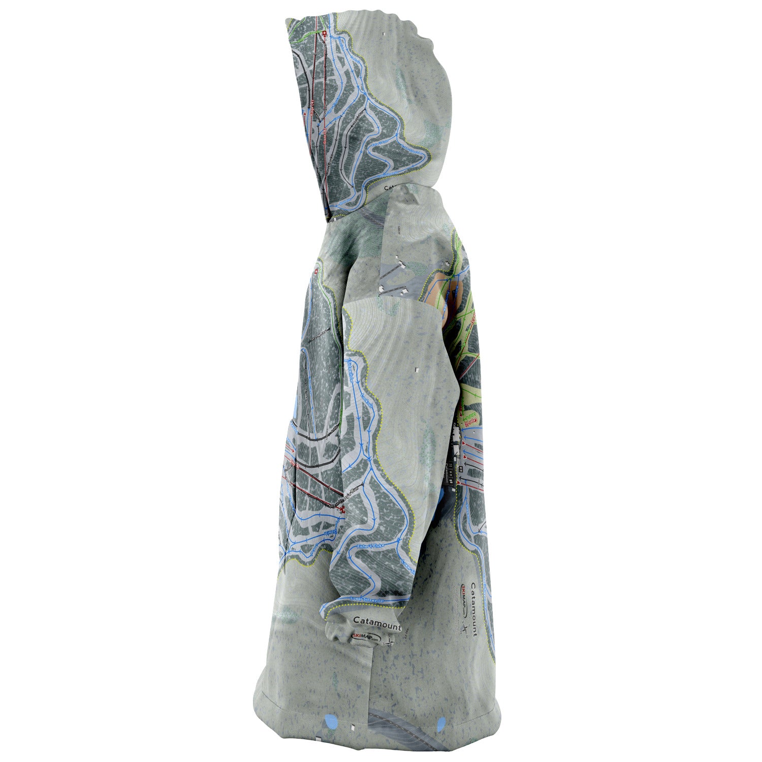 Catamount, New York Ski Trail Map - Snug Hoodie