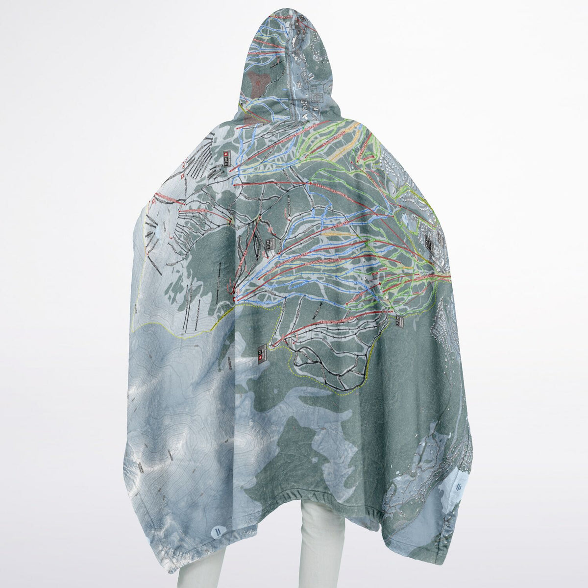 Breckenridge, Colorado Ski Resort Map Flannel Blanket Poncho