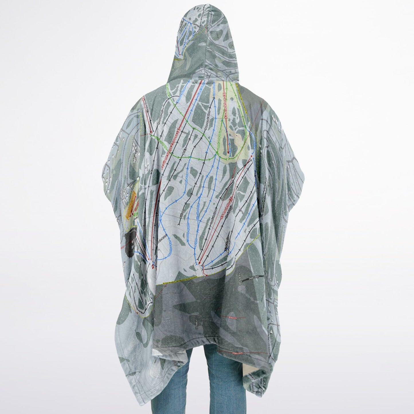 Brian Head, Utah Ski Resort Map Flannel Blanket Poncho