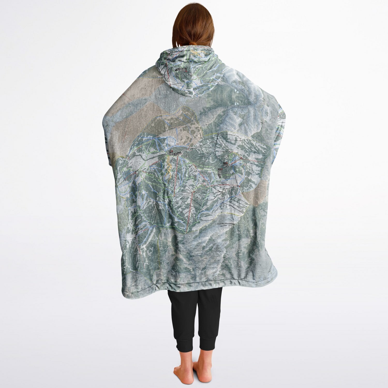 Powder Mountain, Utah Ski Resort Map Reversible Snug Hoodie