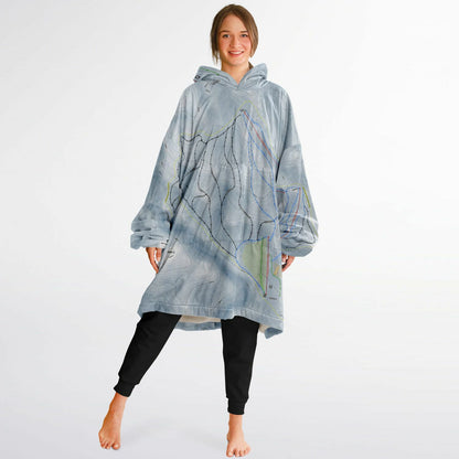 Tukino, New Zealand Ski Trail Map - Snug Hoodie - Powderaddicts