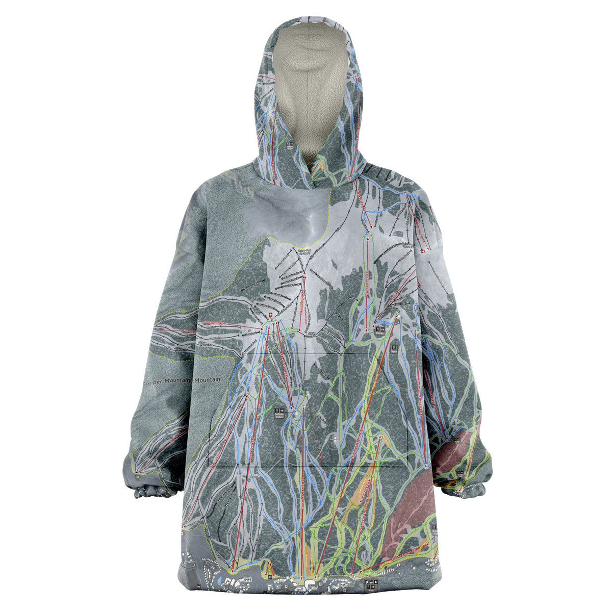 Copper Mountain, Colorado Ski Trail Map - Snug Hoodie