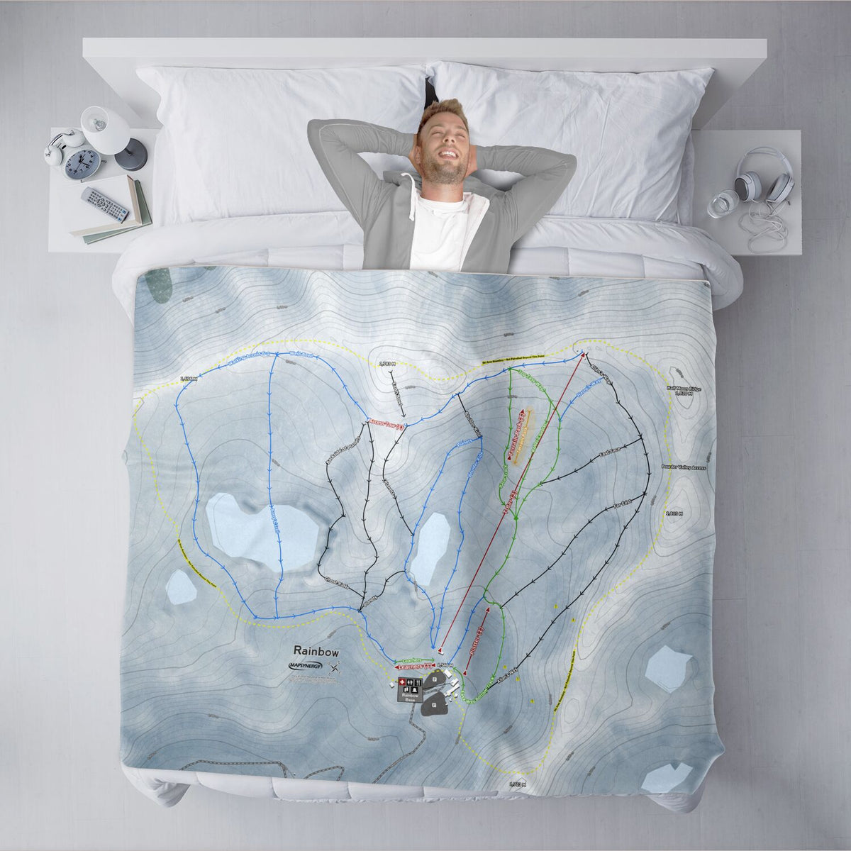 Rainbow, New Zealand Ski Resort Map XL Blanket