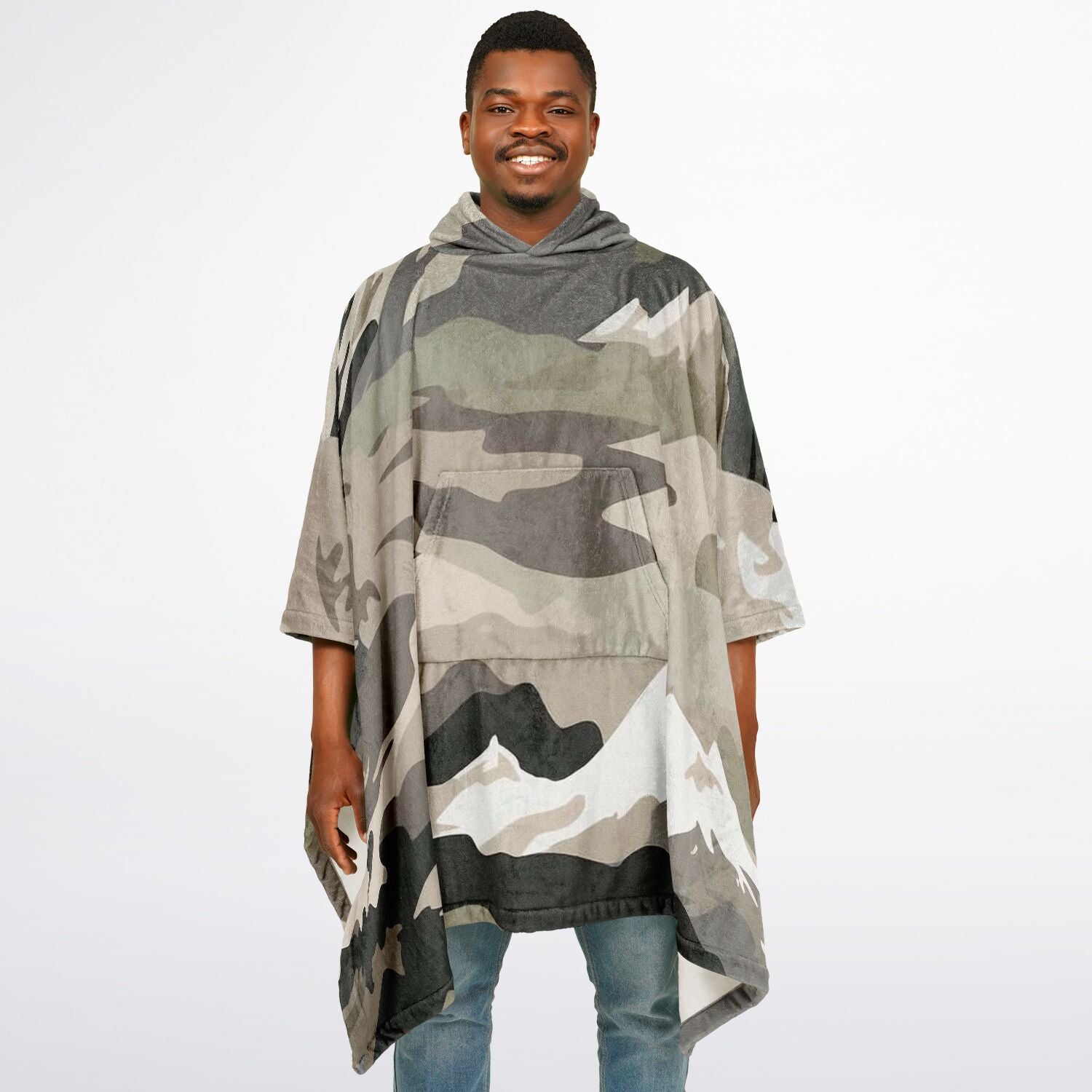 Army Camouflage Pattern, Flannel Blanket Poncho