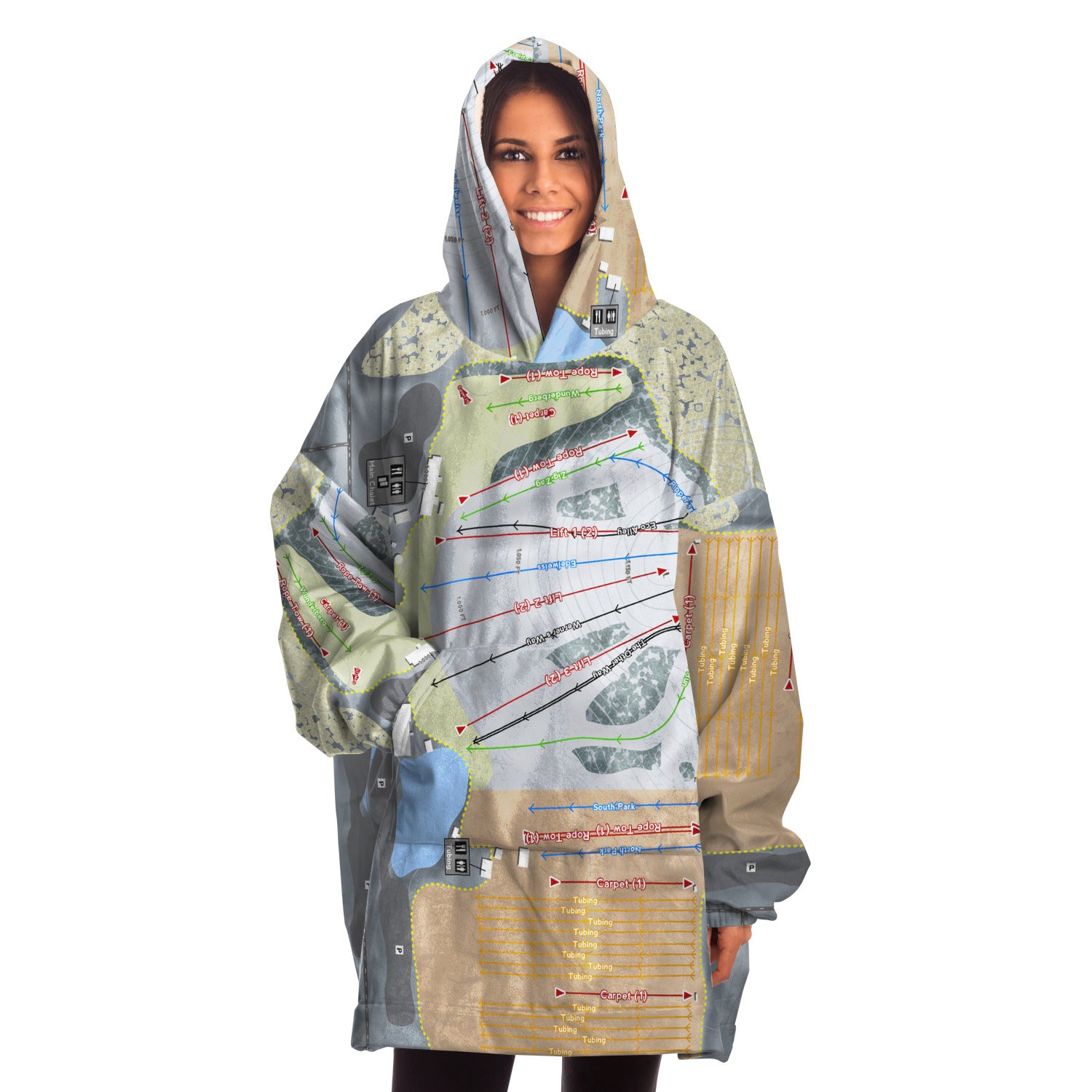 Sunburst, Wisconsin Ski Trail Map - Snug Hoodie