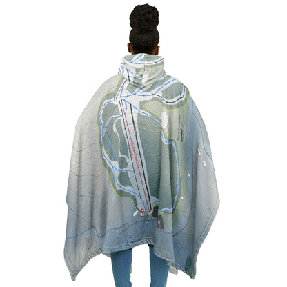Mont Cascades, Quebec Ski Resort Map Flannel Blanket Poncho