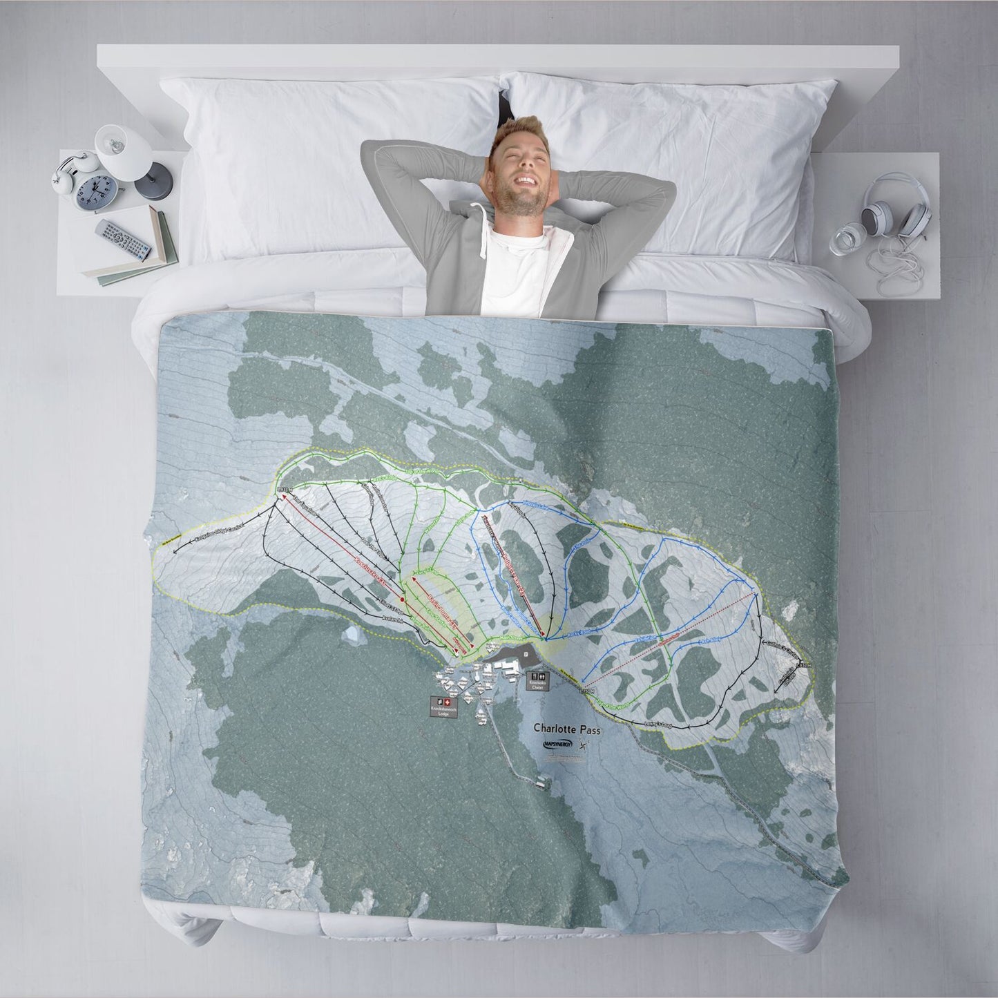Charlotte Pass, Australia Ski Resort Map XL Blanket