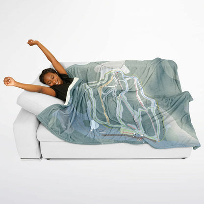 Hidden Valley, Alberta Ski Resort Map Flannel Blanket Poncho