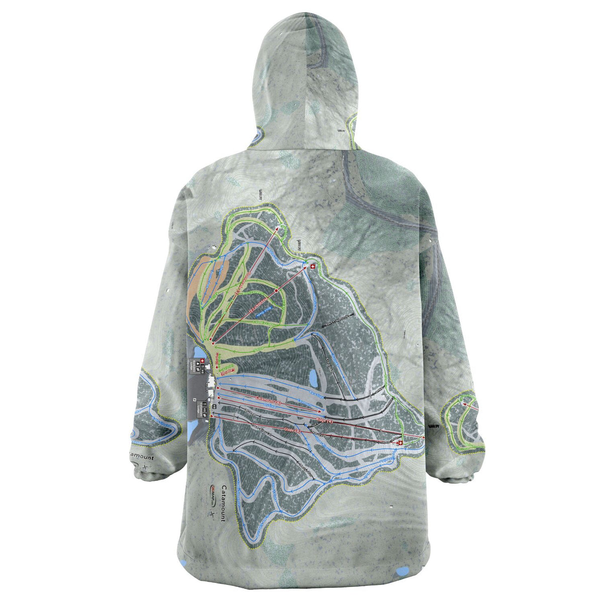 Catamount, New York Ski Trail Map - Snug Hoodie