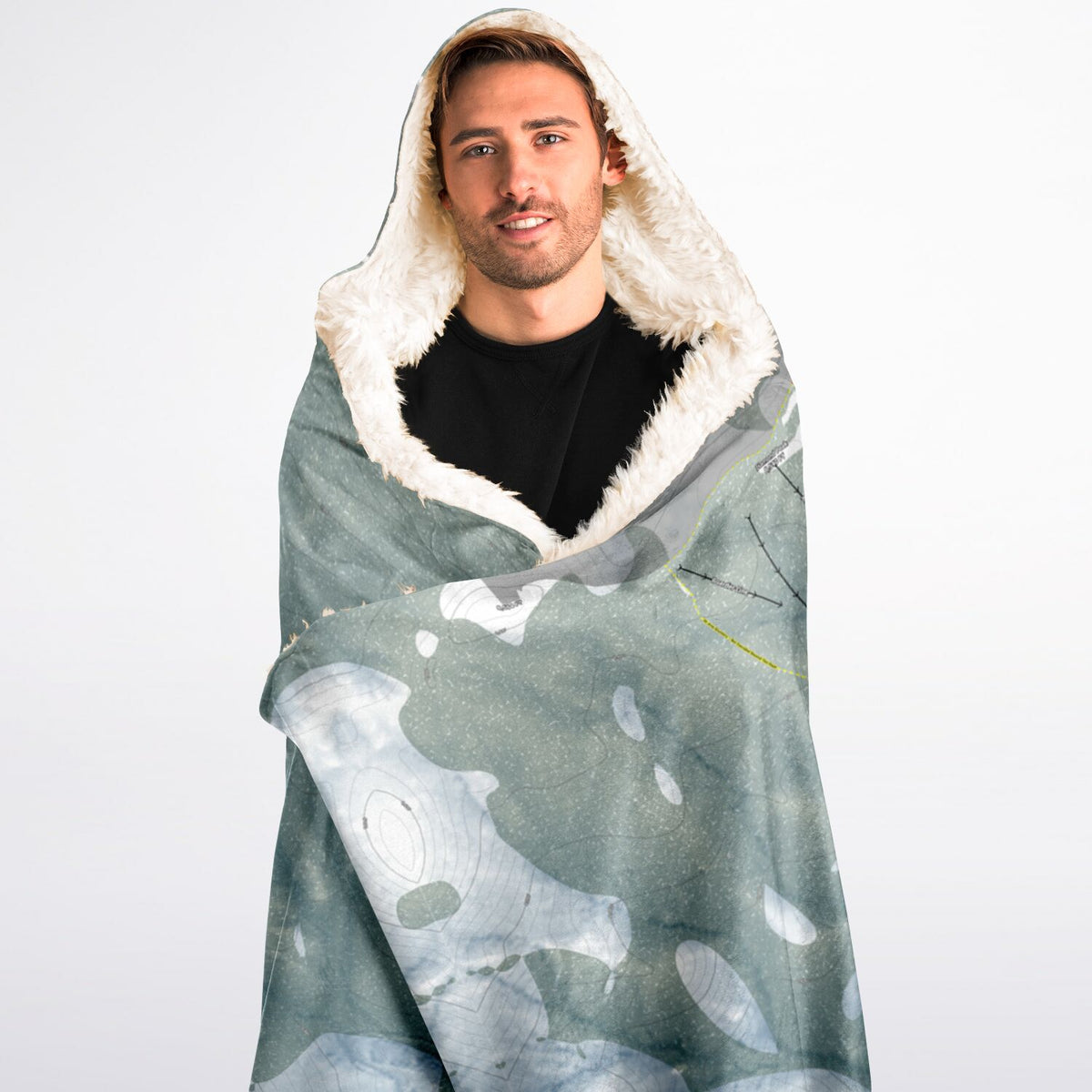 Diamond Peak, Nevada Ski Trail Map - Adult Hooded Blanket