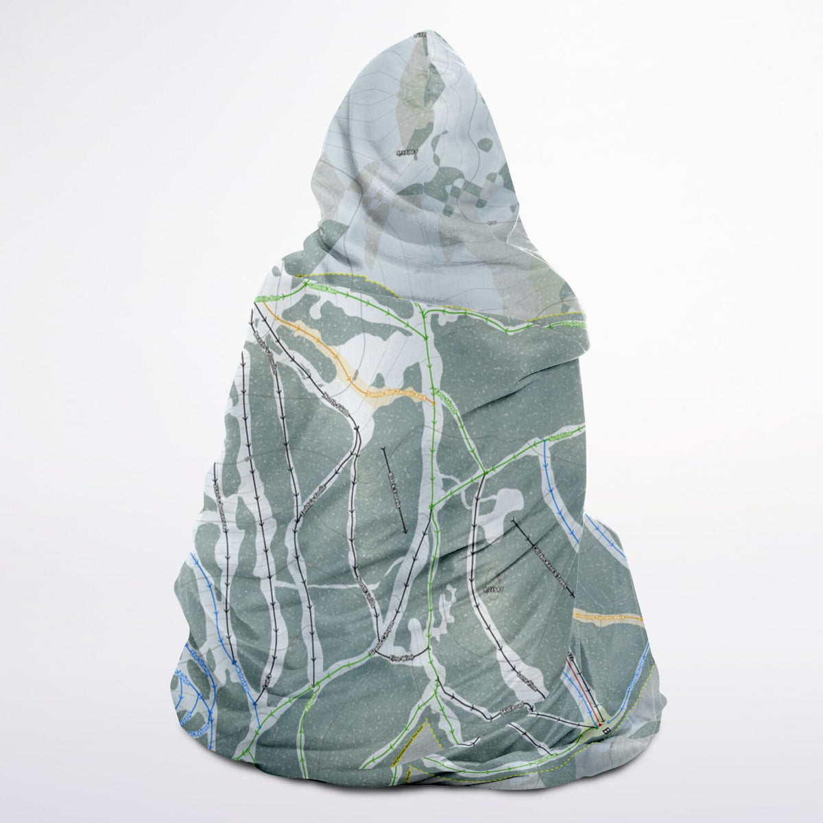 Beaver Mountain, Utah Ski Trail Map - Youth Hooded Blanket