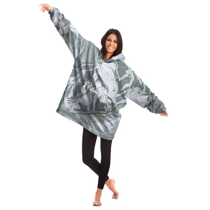 Pine Creek, Wyoming Ski Trail Map Snug Hoodie - Powderaddicts