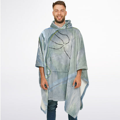 Ski Vorlage, Quebec Ski Resort Map Flannel Blanket Poncho