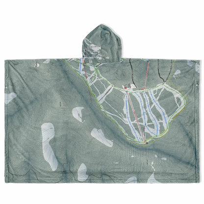 Montana Snowbowl, Montana Ski Resort Map Flannel Blanket Poncho