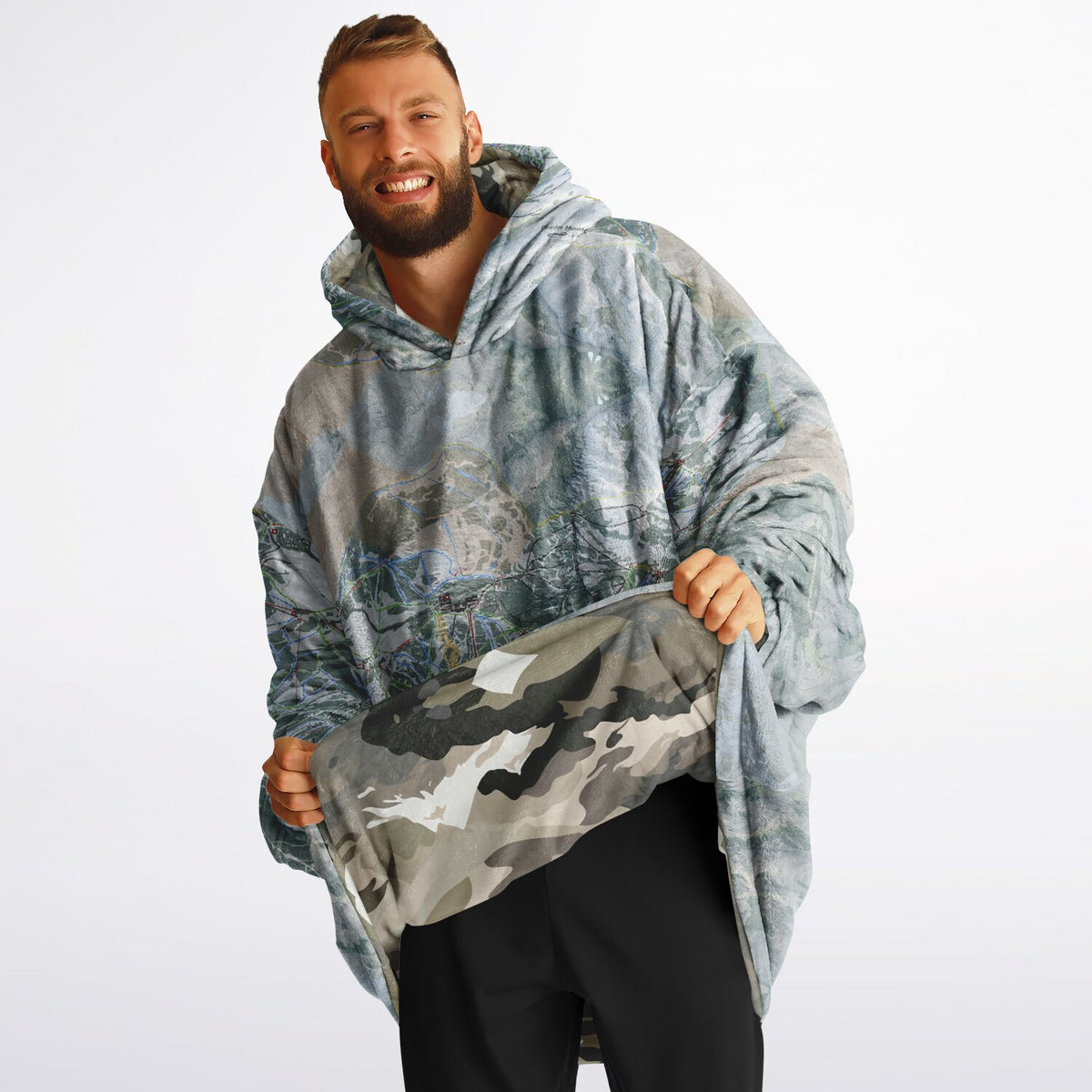 Powder Mountain, Utah Ski Resort Map Youth Reversible Snug Hoodie