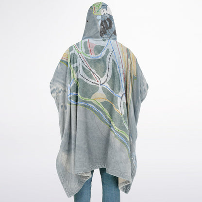 Bear Creek, Pennsylvania Ski Resort Map Flannel Blanket Poncho