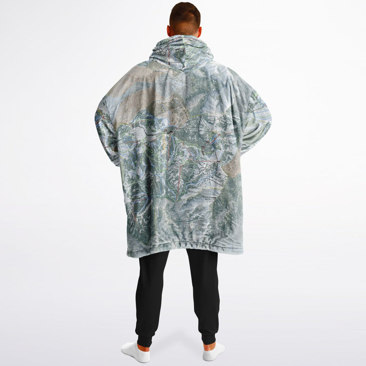 Powder Mountain, Utah Ski Resort Map Reversible Snug Hoodie