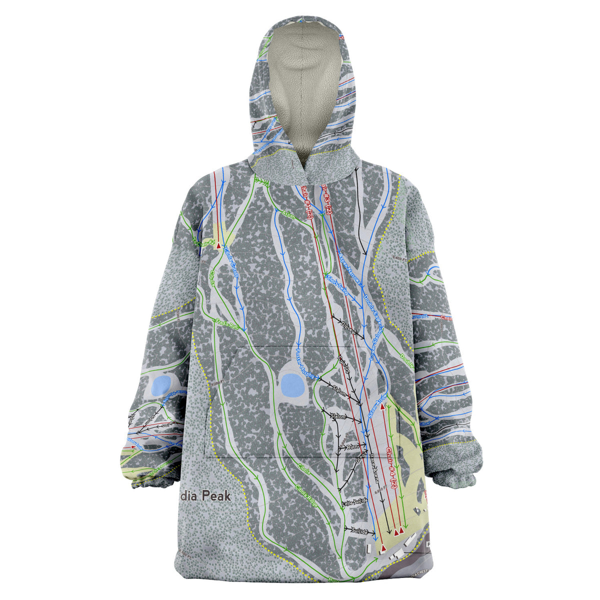Sandia Peak, New Mexico Ski Trail Map - Snug Hoodie