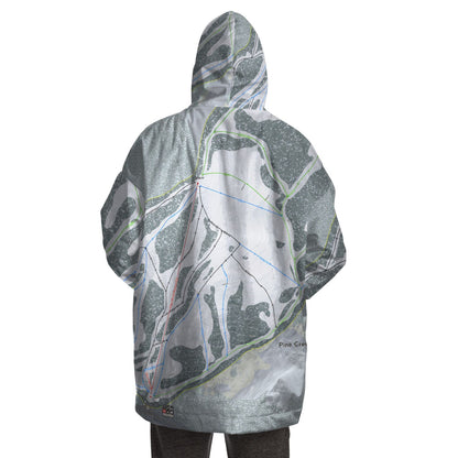 Pine Creek, Wyoming Ski Trail Map Snug Hoodie - Powderaddicts