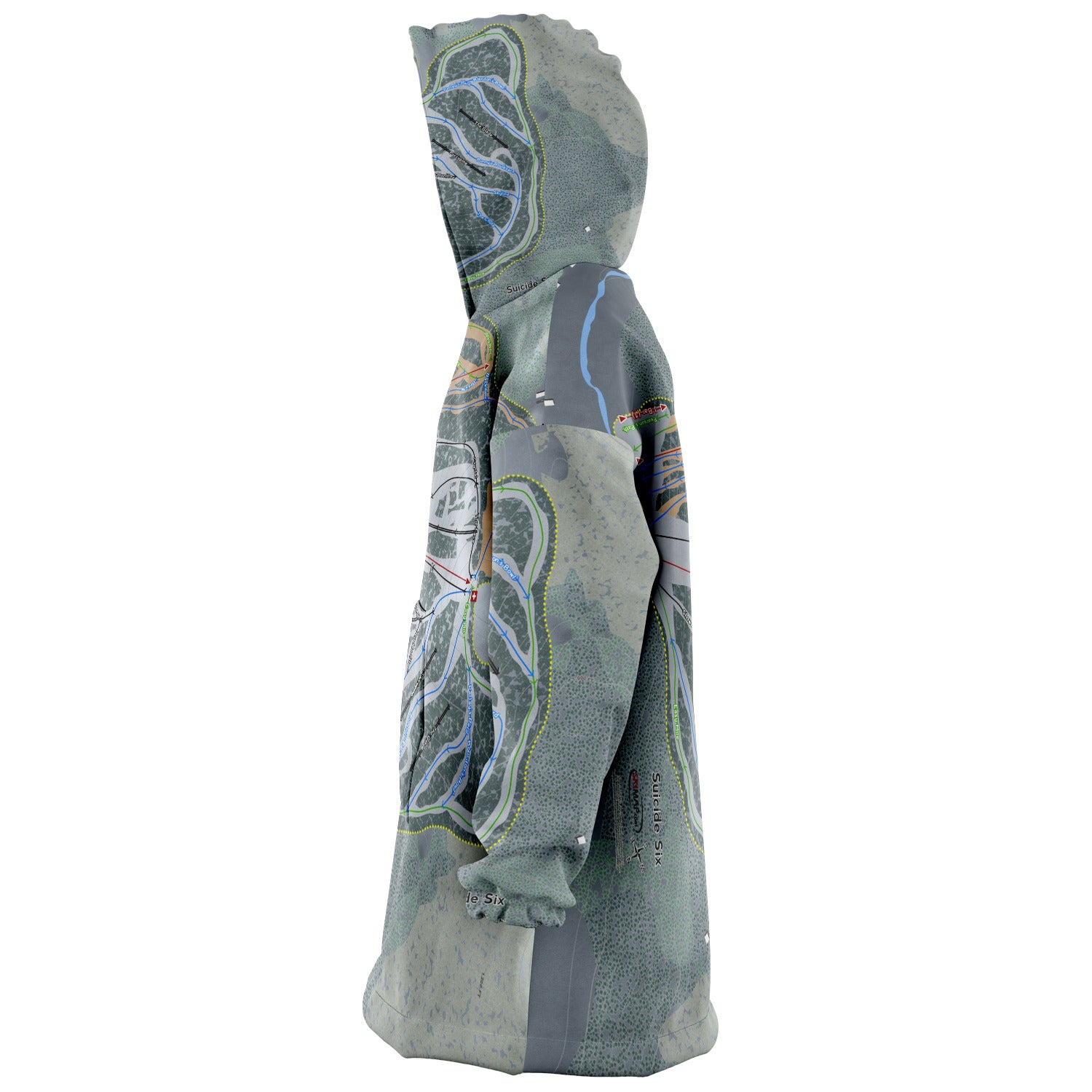 Suicide Six, Vermont Ski Trail Map - Snug Hoodie