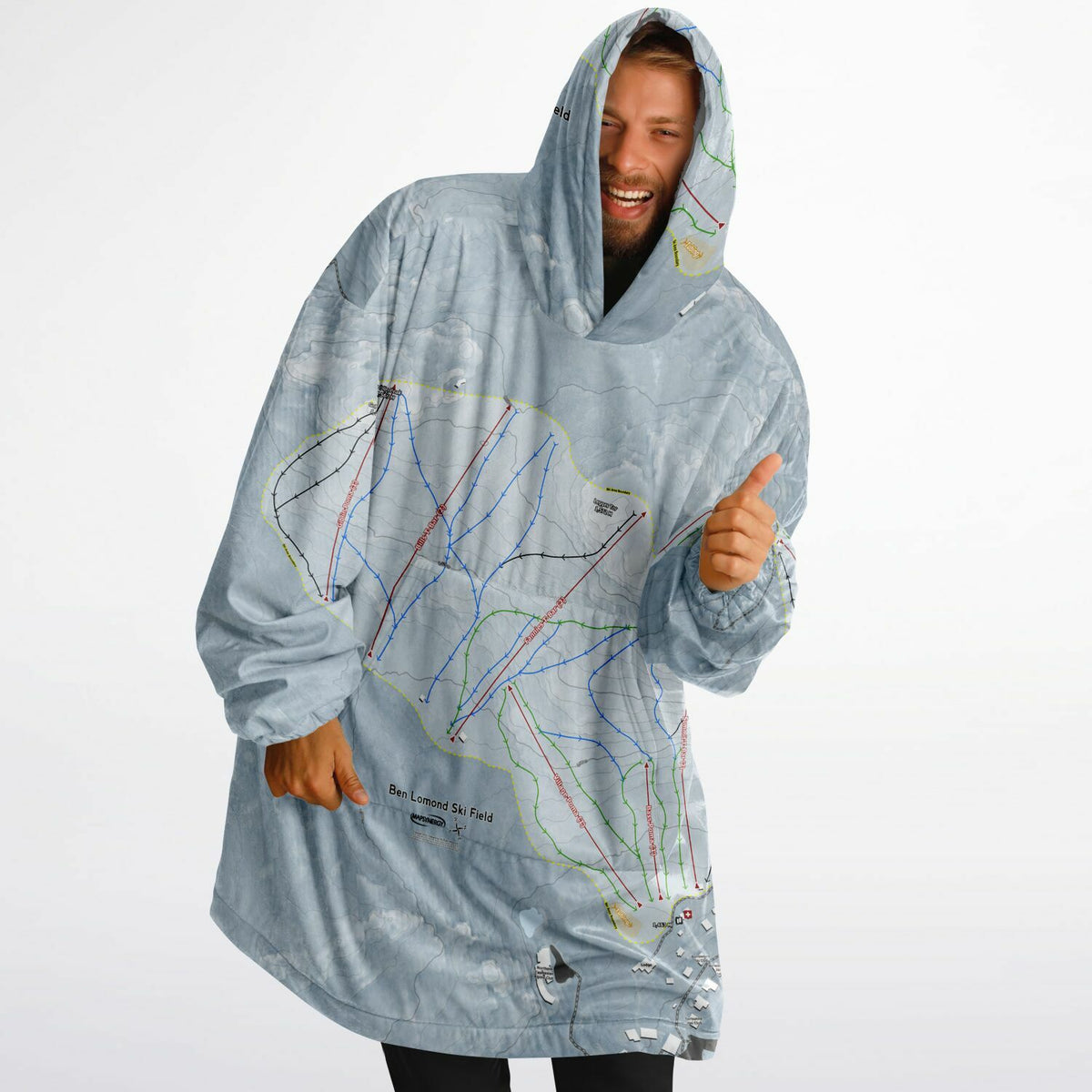 Ben Lomond Ski Resort, Australia Ski Trail Map - Snug Hoodie