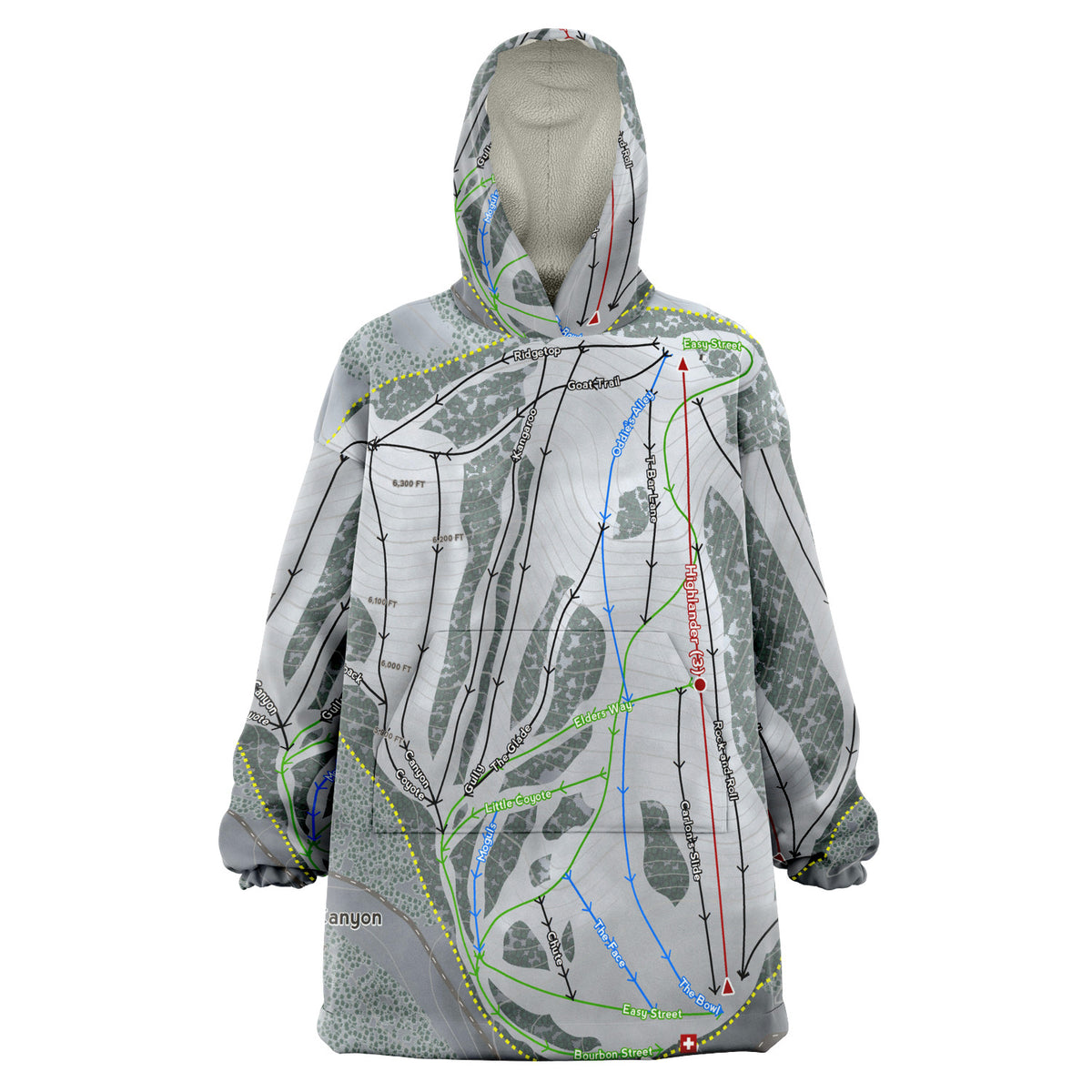 Warner Canyon, Oregon Ski Trail Map Snug Hoodie