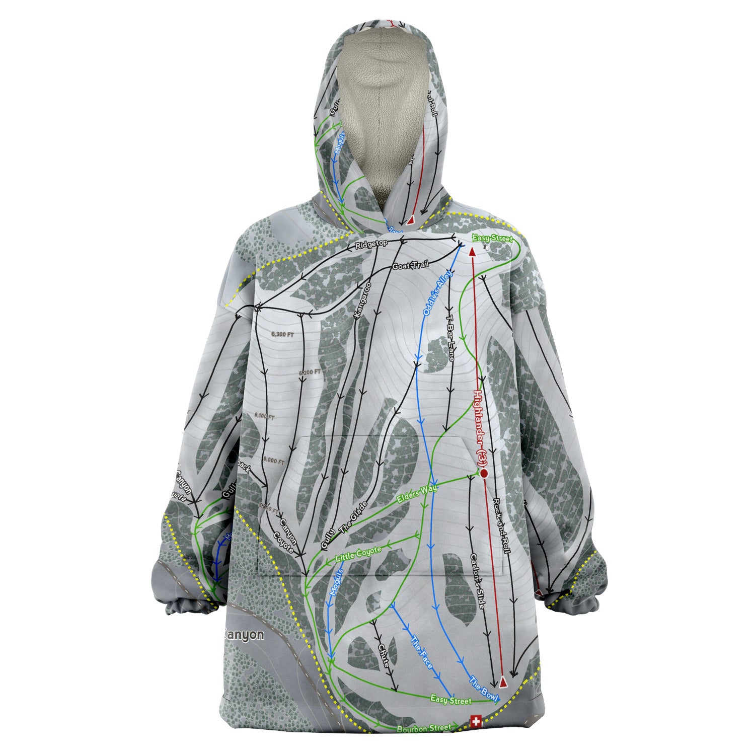 Warner Canyon, Oregon Ski Trail Map Snug Hoodie